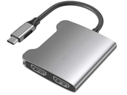 Adaptador USB C a HDMI para dos monitores hasta 4k/30Hz compatible con las nuevas computadoras portátiles Mac Surface Book 2/Pro 7/Go Xps 13/15 con USHION