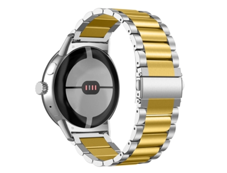 Correa de acero inoxidable 3 cuentas para Google Pixel Watch - plata/oro