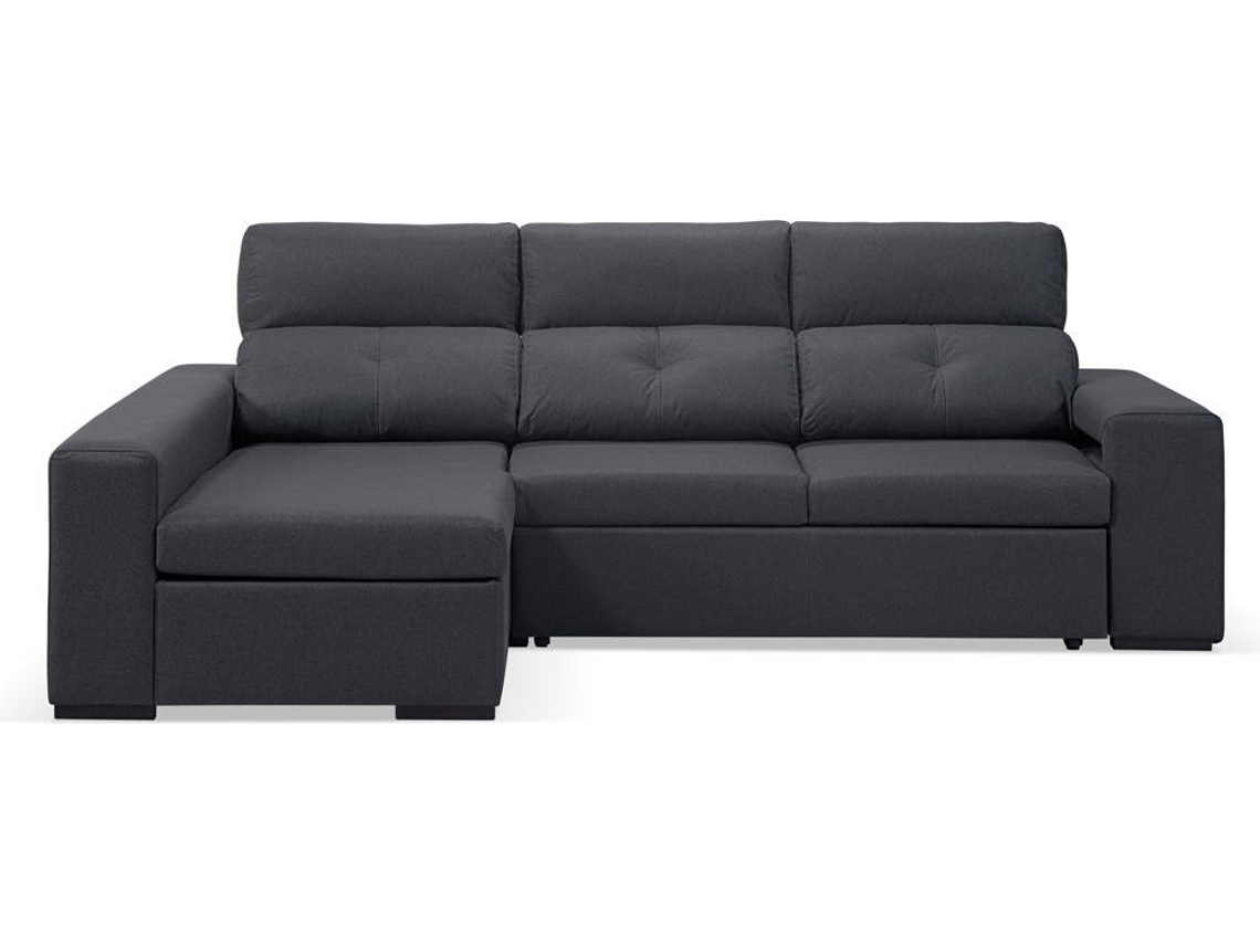 Sofá Cama BAZAR MONDIALE Tóquio (Negro - Madera, Tejido, Poliéster - 250x85x97 cm)