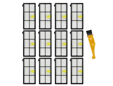 12 piezas de repuesto de filtros Hepa para aspiradora robótica Roomba 870/800/880/960/980 con 1 cepillo de limpieza
