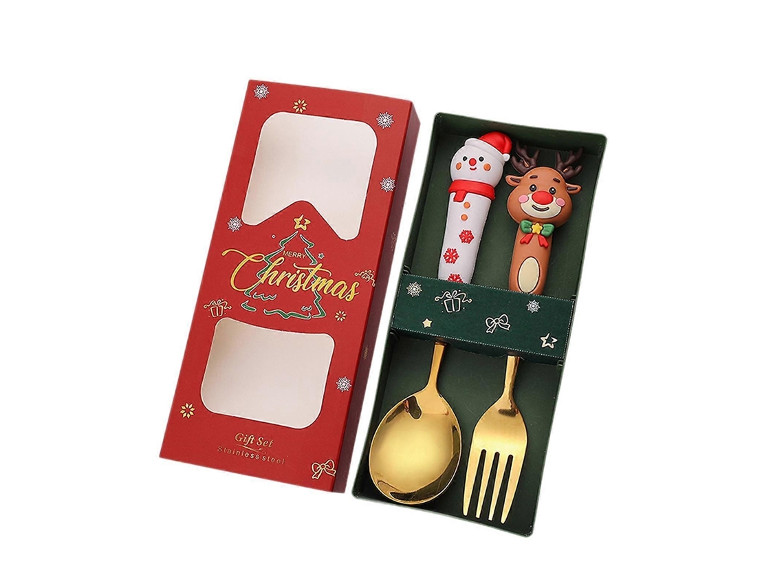 Juego de cubiertos navideños, cucharas y tenedores, juego de cubiertos de acero inoxidable, kit de cubiertos navideños. Nostalgia88