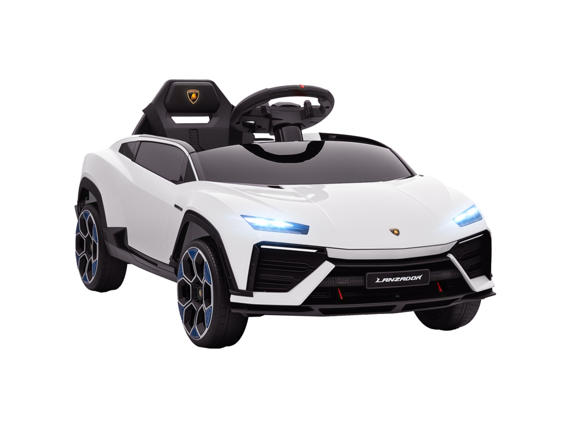 Coche Eléctrico Infantil Tipo Lamborghini 12v 2 Motores 4km/h Blanco