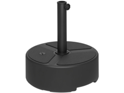 Base de parasol de HDPE rellenable de 18-20 kg, color negro.