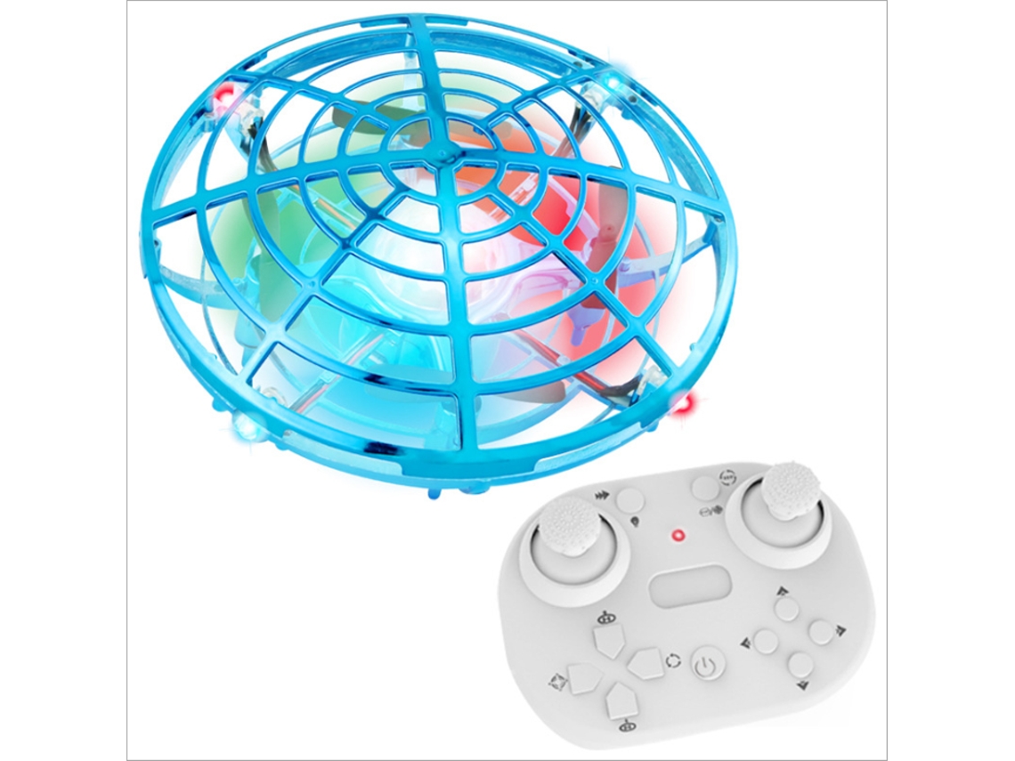 Mini dron de control remoto UFO con detección de gestos de luz LED (Duración de la batería: 5 min - Azul) YIZHOOD