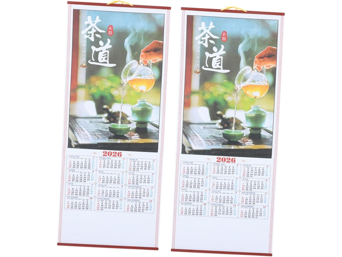 2 Calendarios De Pared Chinos Del Año Del Caballo, Enrollables, Calendario Lunar Para Decoración...