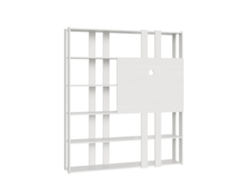 Estantería abierta Kato N con panel de soporte para TV en gris y blanco de Itamoby