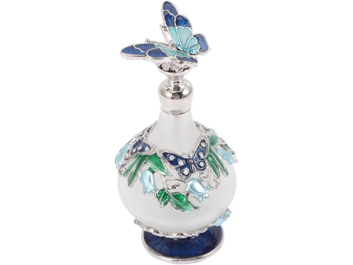 Flacon De Parfum Vintage En Verre 25 Ml Rechargeable Rétro Bleu Élégant D'huile Esencialle Para ...
