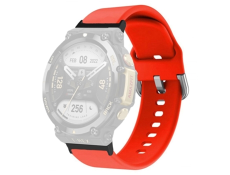 Correa de Silicona ajustable con hebilla cuadrada para Huami Amazfit T-Rex 2 - tinto