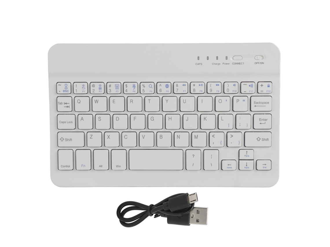 Mini Teclado Bluetooth Portátil Con 59 Teclas Para Tabletas Y Teléfonos Inteligentes, Blanco Hb028