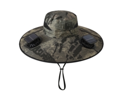 (camuflaje Cuadrado Verde Militar) Sombrero Con Ventilador Solar, Recargable, Parasol Para Pesca Al Aire Libre Y Protección Solar