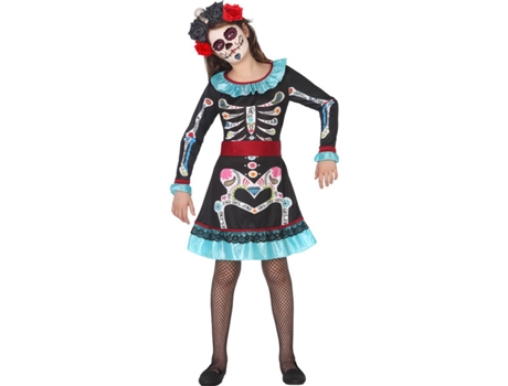 Disfraz de Niña DISFRAZZES Día De Los Muertos Azul (Talla: 7 a 9 años)