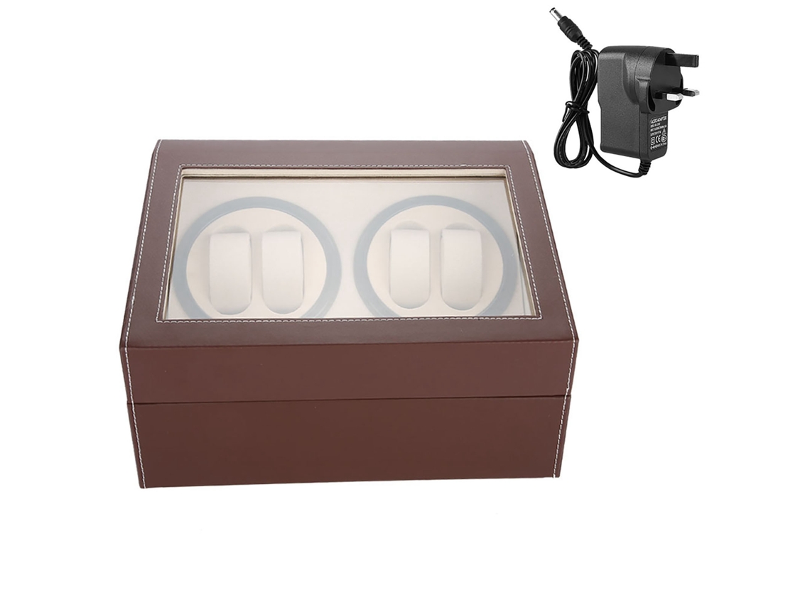 Caja automática para enrollar relojes con 6 compartimentos, motor silencioso, para 4 relojes.