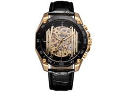 Reloj Mecánico Para Hombre Forsining, Resistente Al Agua Hasta 30 M, Con Esfera Calada (oro Negro).