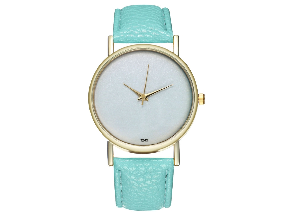 Reloj De Pulsera De Cuarzo Unisex Moda Con Correa Pu Zhoulianfa (menta)