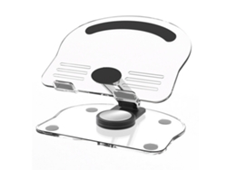 Suporte Para Tablet Plegável 360° Rotativo Elevável De Acrílico Transparente Para Mesa Preto