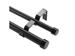 Barra de Cortina Doble Extensible Hasta 366 cm con Acabado Negro Tekmaquinas