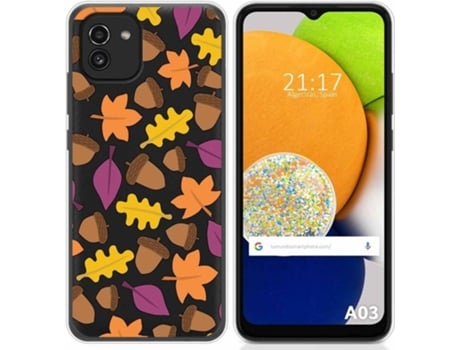 Carcasa para Samsung Galaxy A03 TUMUNDOSMARTPHONE Dibujos Transparente Otoño Multicolor