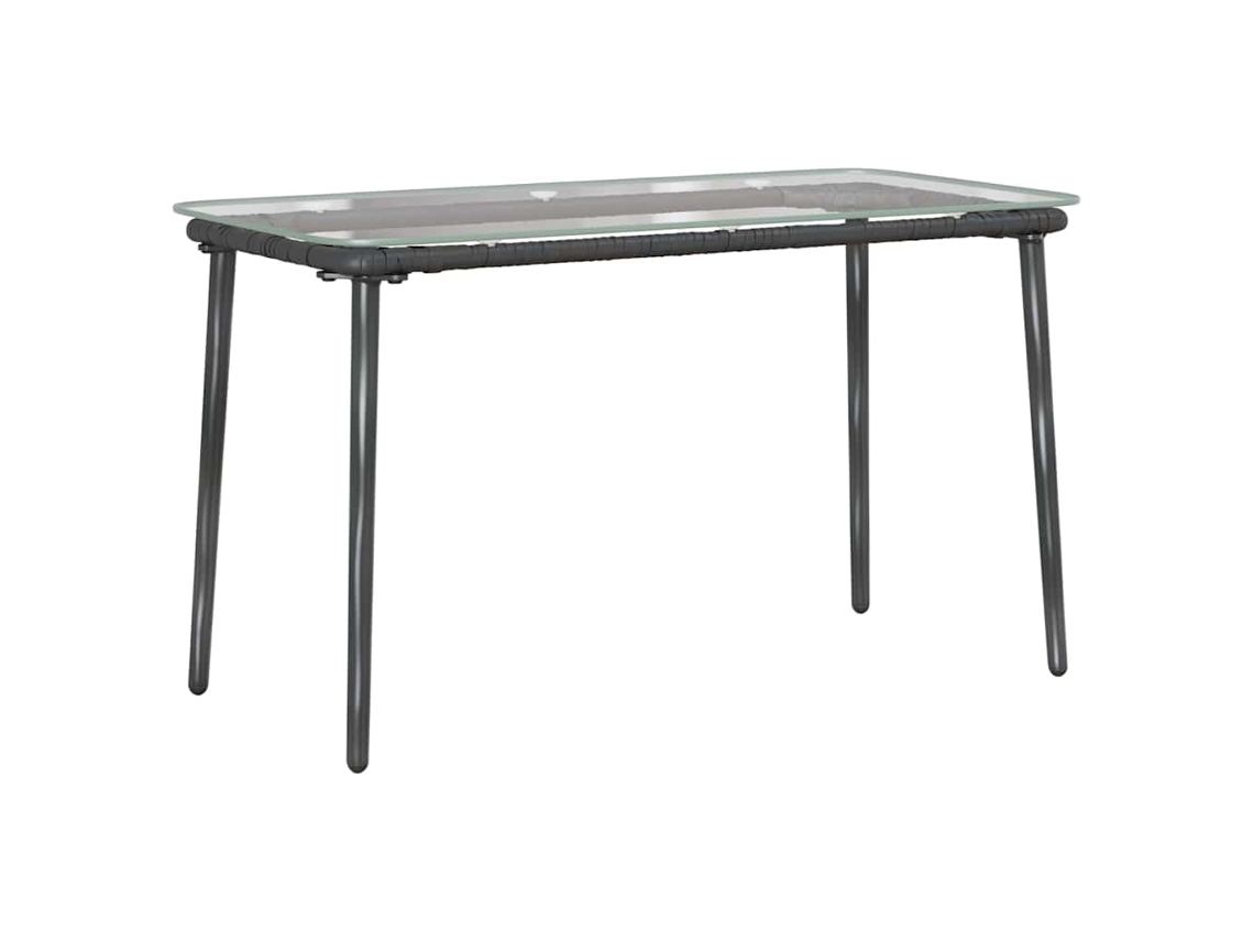 Mesa de jardín negra 80 x 40 x 45,5 cm Patas de mimbre MAISON EXCLUSIVE