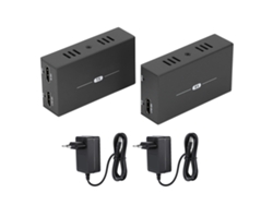 Kit Extensor Hdmi Transmisor Y Receptor 150m 1080p 60hz A Través De Cable Cat5e Cat6 Negro