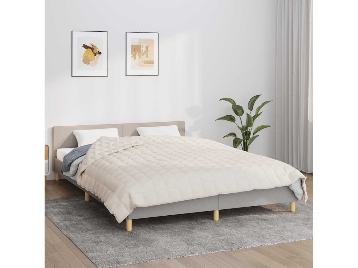 Manta Con Peso Tela Color Crema Claro 220x235 Cm 11 Kg