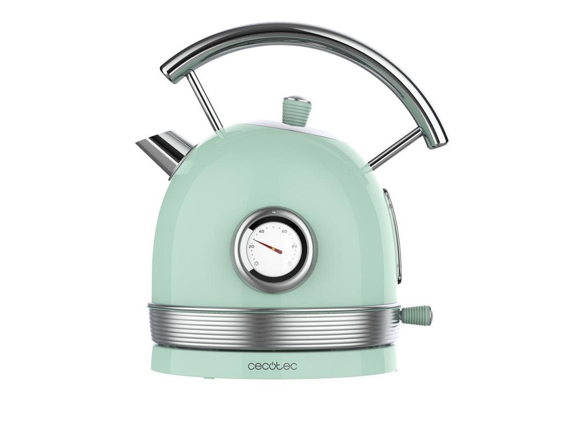 Cecotec Hervidor De Agua Eléctrico Thermosense 420 Light Green. 1,8 Litros De Capacidad, 2200 W, Medidor De Temperatura