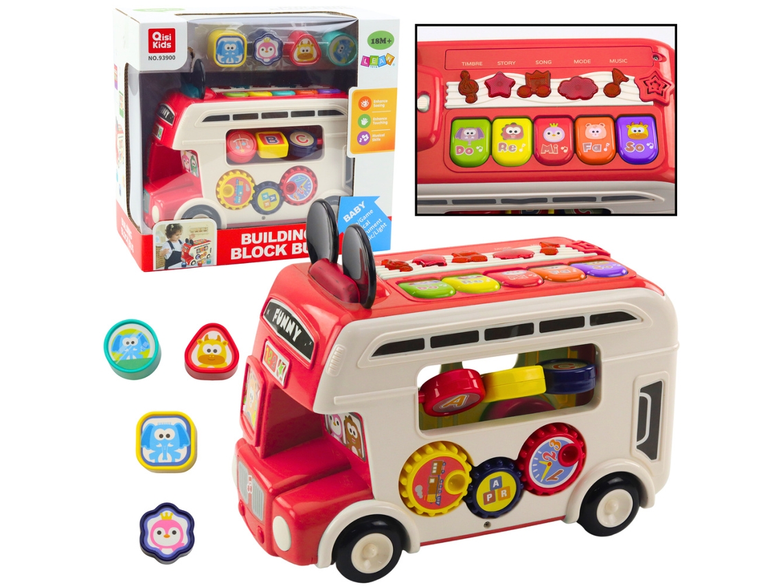 Clasificador de autobuses educativo interactivo con luces rojas y sonidos B.active