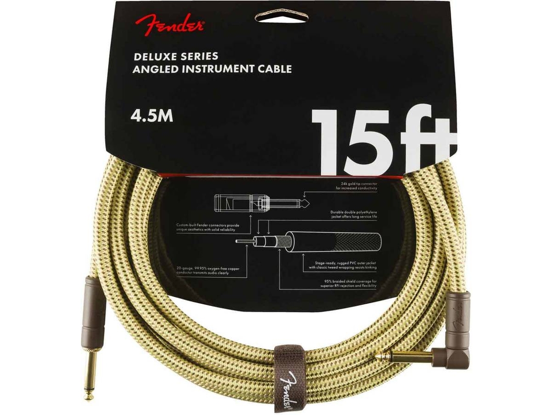 Cable para Instrumentos FENDER Deluxe Series Jack/Jack Tweed Yellow (4,5 m)