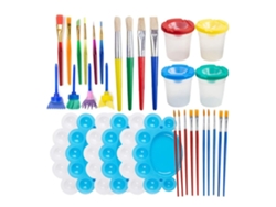 Juego de 25 pinceles lavables para niños, minijuego de pinceles con esponja, juguetes educativos para niños pequeños, Stelasplen