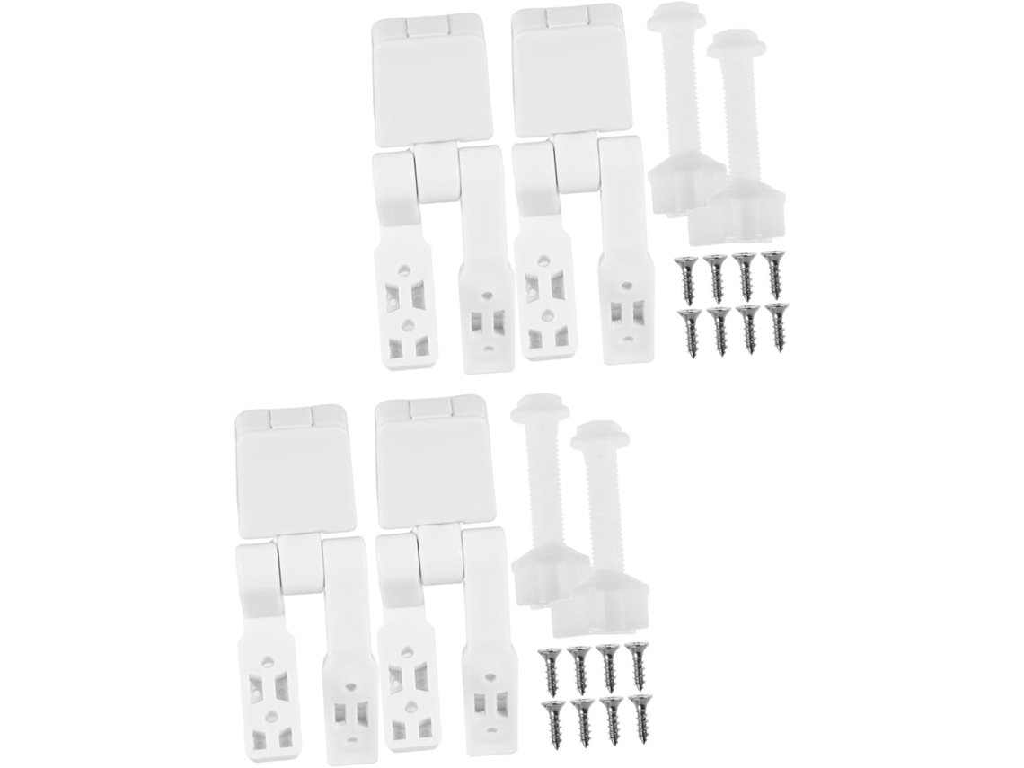 Juegos de bisagras de repuesto para asientos de inodoro, tornillos universales para bisagras blancas. Slowmoose