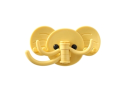 Gancho decorativo de pared autoadhesivo con forma de elefante de ABS