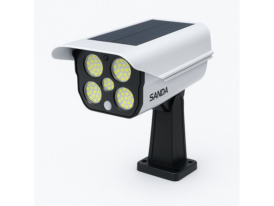 Luz LED blanca Sanda SD 6004 con sensor de movimiento y panel solar