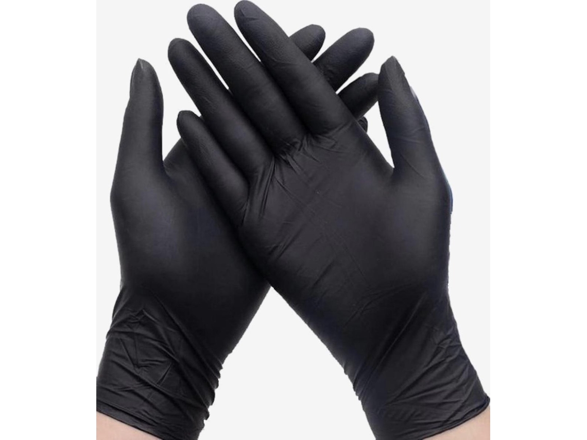 Guantes Desechables - Talla M - Guantes De Nitrilo - Sin Polvo - Negros - Paquete De 100