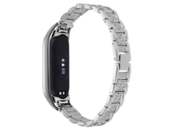 Correa de reloj universal Xiaomi Mi Band 6/5 Full Diamond de tres cuentas (Plata)