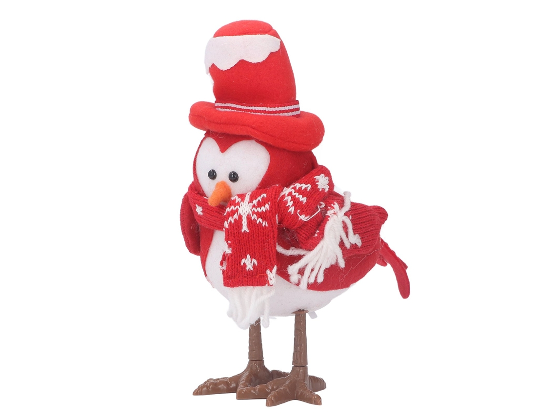 Lámpara LED decorativa con forma de pájaro y sombrero rojo, estatua de animal, estante de mesa.