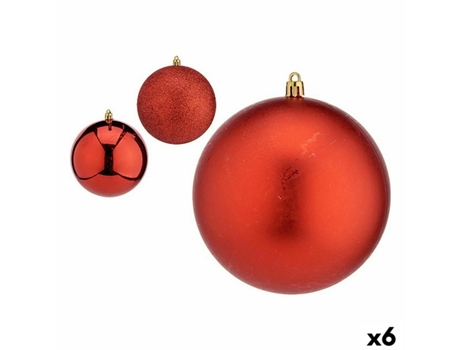 Set de Bolas de Navidad Rojo Plástico 12 x 13 x 12 cm (6 Unidades)