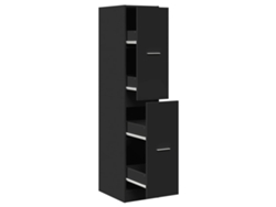 Maison Exclusive - Armario Botiquín Madera De Ingeniería Negro 30x41x144,5 Cm