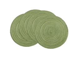 Juego De 4 Manteles Redondos De Algodón Trenzado, De 38 Cm (15 Pulgadas), Color Verde Guisante, Ideales Para Fiestas Y Cenas.