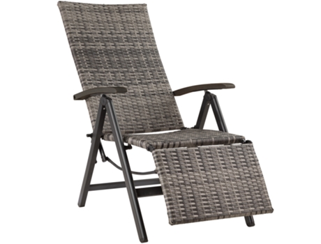 Silla de ratán Brisbane plegable con estructura de aluminio y reposapiés