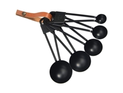 Cucharas Medidoras De Acero Inoxidable Linjou, 5 Unidades, Color Negro.
