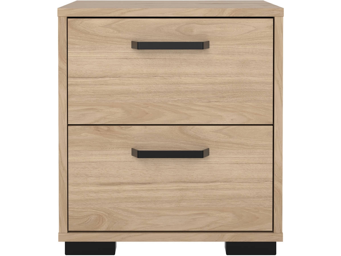 Mesita de Noche 2 Cajones TVILUM Elvas Roble (40.2 x 39.8 x 44.3 cm)
