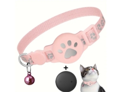Collar Localizador Para Gatos Pequeños Czhhmart Sin Cuotas Mensuales/sin Necesidad De Tarjeta Sim (solo Para Ios), Color Rosa.