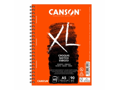 Bloc de dibujo CANSON Xl Croquis A5 Espiral lateral 90G 60Fl 200787221