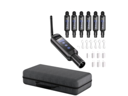 Transmisor DMX inalámbrico, batería interna, control táctil, enchufe europeo.