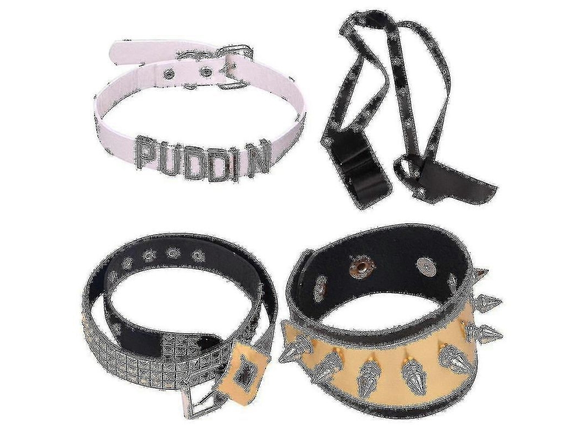 Disfraz De Harley Quinn Para Adulto Con Camiseta, Chaqueta, Pulsera, Cinturón Y Peluca Para Fiesta De Halloween.