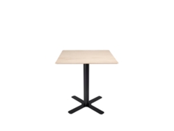 Mesa cuadrada de interior Garbar Goya HPL de 70 x 70 cm con patas negras y tablero de roble natural
