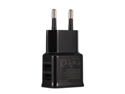 Cargador Rápido Para Móviles (carga Rápida Dual Usb) Enchufe Eu 5v-2a Negro Cargador Portátil De Viaje