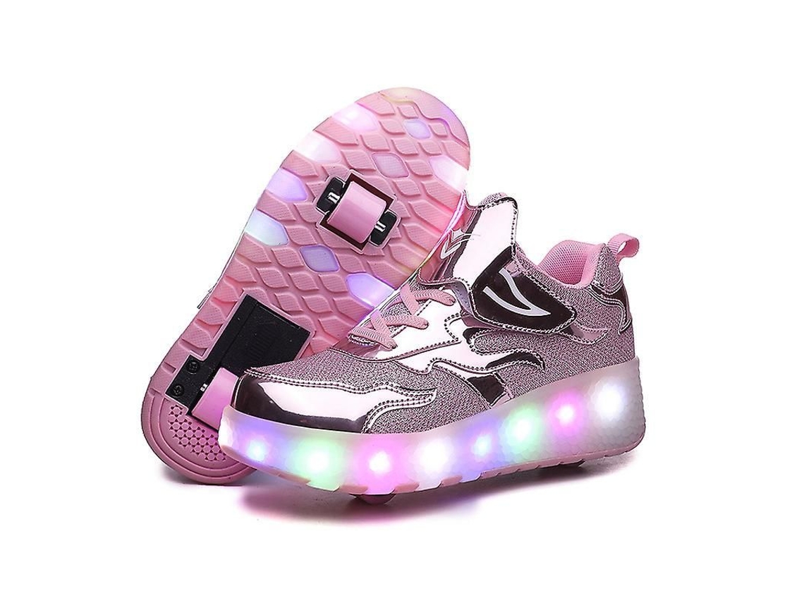 2026-zapatos De Patinaje Con Ruedas Y Luces Led Recargables Usb Para Niños Y Niñas Deportivos Moda