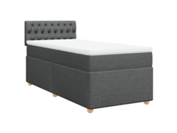 Maison Exclusive - Cama Box Spring Individual Con Colchón Tela Gris Oscuro