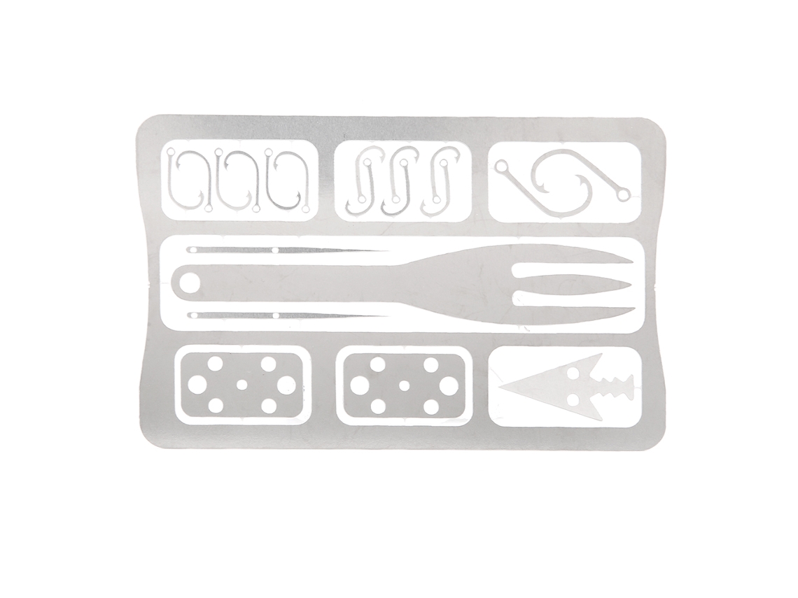 Kit De Herramientas De Supervivencia Con Tarjeta De Gancho Para Acampar, Pescar Y Cazar, Portátil, Acero Inoxidable.