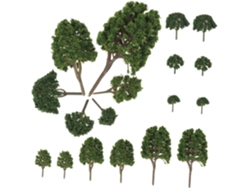 Lote De 24 Árboles De Plástico En Miniatura, Modelos Decorativos, Formas Realistas.